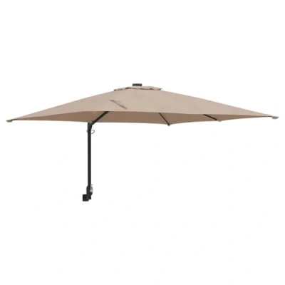 Afbeelding van vidaXL Wandgemonteerde Tuinparasol Taupe 247 cm