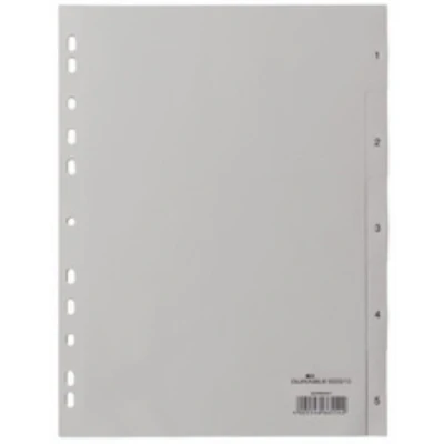 Afbeelding van Durable Tabbladen A4 5 delig bedrukte tabs 1 PP, grijs