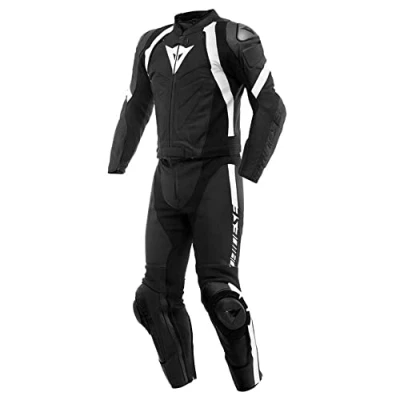 Afbeelding van Dainese Avro 4 Tweedelig motorfiets lederen pak Zwart/wit 50