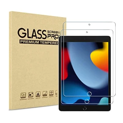 Afbeelding van XZC [2 stuks] schermbeschermer compatibel met iPad 9e generatie/iPad 8e 7e generatie 10,2 inch gehard glas schermfilm (2021/2020/2019 model) (schermbeschermer)