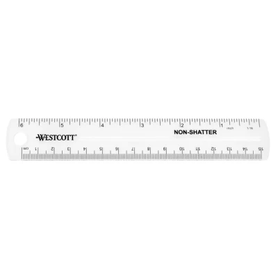 Afbeelding van Westcott liniaal transparant 15cm flexibel voor linkshandigen AC E10122