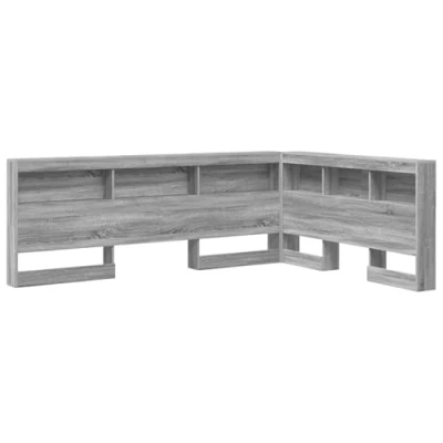 Afbeelding van vidaXL Opberghoofdbord met plank hoofdeinde opslag Grijs sonoma 140 cm Bewerkt hout