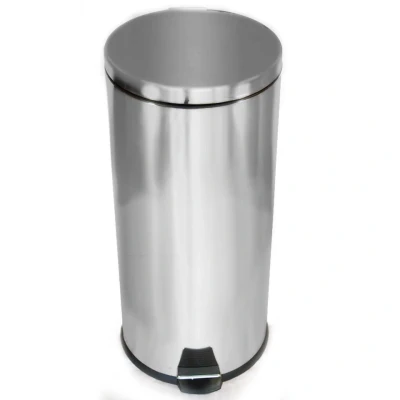 Afbeelding van Pedaalemmer chroom zilverkleurig 30 l 64 x 36 cm prullenbak