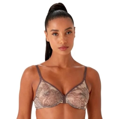 Afbeelding van Gossard Dames Glossies Sheer BH, Snake Print, 32A, Slangenprint, 70A
