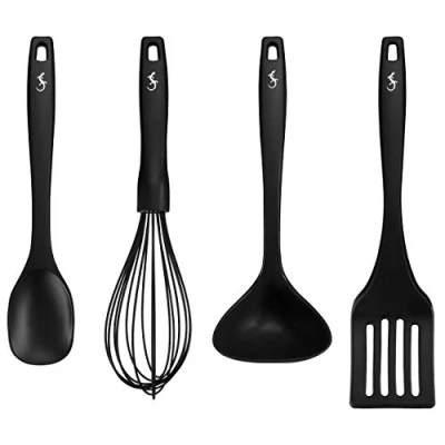 Afbeelding van Lurch 240613 Smart Tool Essential Set keukenhulp van 100% BPA vrije platina siliconen met nylon kern (kooklepel, spatel, pollepel en garde)
