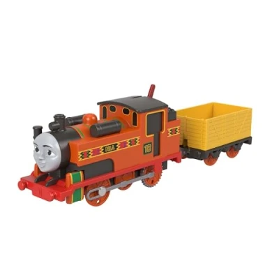 Afbeelding van Mattel Thomas &amp; Friends Nia JGF97 Klassieke gemotoriseerde speelgoedtrein met batterijen en laadwagen, verhalenvertelling voor jongens meisjes van kleuterleeftijd