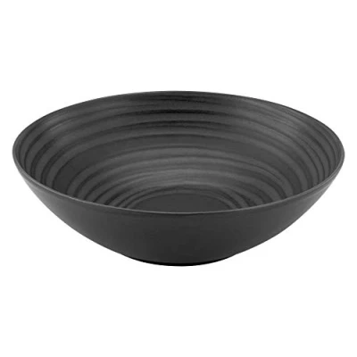 Afbeelding van CreaTable Schaal Lava stone Slakom, serveerkom, ø 24 cm, zwart, made in Europe (set, 2 delig)