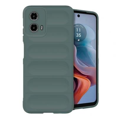 Afbeelding van Motorola Moto G34 Hoesje Siliconen en TPU (zacht) iMoshion Softcase/Backcover Donkergroen Telefoonhoesje