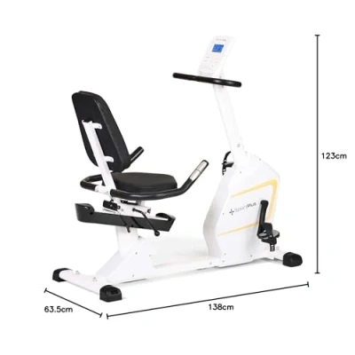 Afbeelding van SportPlus Hometrainer met magneetrem, 24 weerstandsniveaus, ontziet gewrichten en rug, extra zachte zitting, tot 200 watt, fitnessapparaat voor senioren