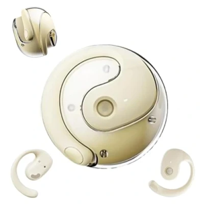 Afbeelding van Luchtgeleiding Draadloze Bluetooth Oortelefoon, Hy T26 Oortelefoon Bluetooth, Oordopjes Hoofdtelefoon, Stereo Noise Reduction BT 5.4 Oordopjes,Khaki