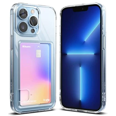 Afbeelding van Ringke Fusion Card Compatibel met iPhone 13 Pro Case, Transparant Kaarthouder Slanke Schokbestendige Bumper Hoesje Clear