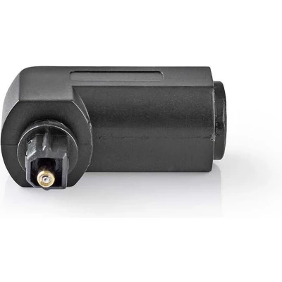 Afbeelding van Nedis Toslink Adapter Male Female 90 Gehoekt ABS Zwart 10 Stuks Polybag