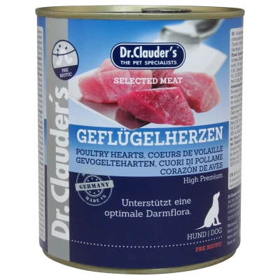 Afbeelding van Dr.Clauder&#039;s Selected Meat Gevogelteharten Gevogelte Hondenvoer 800 g