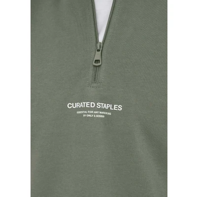 Afbeelding van Only &amp; Sons Trui Onscurated Reg Half Zip Sweat 22030922 Castor Gray Mannen Maat L