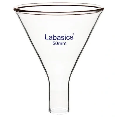Afbeelding van Labasics Glas Poeder Trechter, Zware Muur Borosilicaatglas Korte Stem Trechter met 50 mm Top Diameter en 22