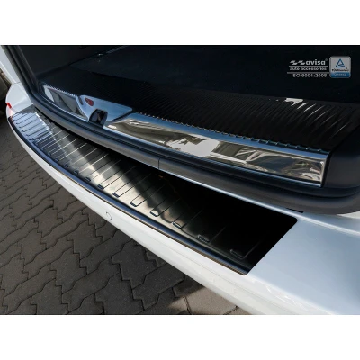 Afbeelding van Avisa Zwart RVS Achterbumperprotector passend voor Volkswagen Transporter T6 2015 &amp; FL 2019 (met achterklep) &#039;Ribs&#039;