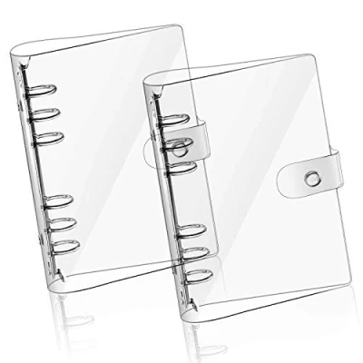 Afbeelding van Betinyar 2 stuks A6 doorzichtige zachte PVC notebookhoes, navulbare papieren map, losse bladmap voor persoonlijke planner (2 transparant)