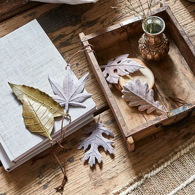 Afbeelding van LOBERON Blad set van 6 Merel bruin