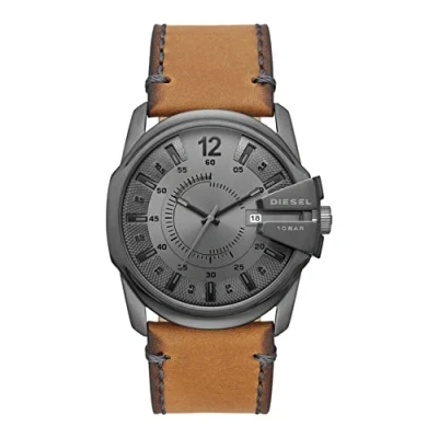 Afbeelding van Diesel Master Chief Bruin Leren Horloge met Drie Wijzers
