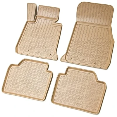 Afbeelding van Recambo Rubberen automatten voor de auto, 3D, geschikt BMW 3 serie F30, F31, F34, F35, bouwjaar 2011 2019, precies passend, met rand, beige
