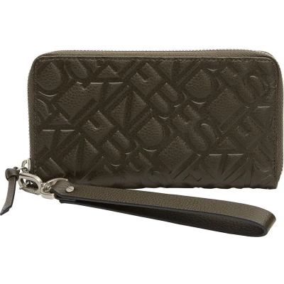 Afbeelding van LIEBESKIND BERLIN Leren Kaarthoes Turlington Vivian Zip Around Wallet Nori Green Bruine