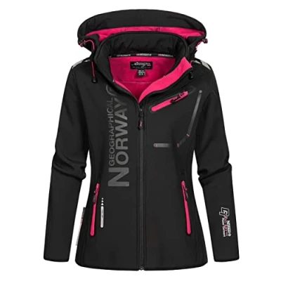 Afbeelding van Geographical Norway softshell outdoor jack voor dames, romantisch, Turbo Dry, afneembare capuchon.