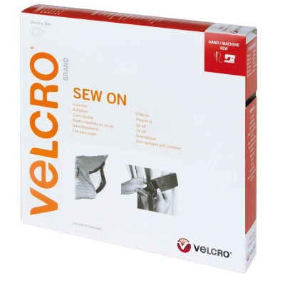 Afbeelding van VELCRO® klittenband met haken en lussen om te naaien 20 mm x 10 m bordeaux rood