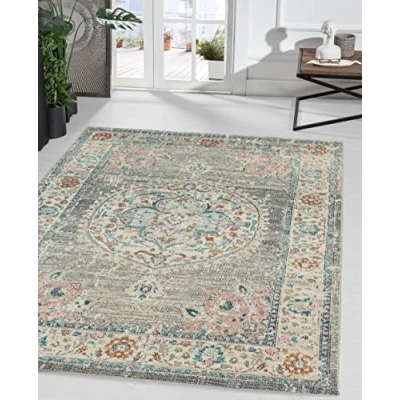 Afbeelding van Buitentapijt voor balkon terras of tuin Gris oriental 240x340 Rechthoekig robuust outdoor Vloerkleed weerbestendig en UV bestendi Binnen Buiten The Carpet Palma