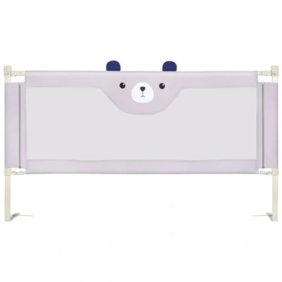 Afbeelding van HUOLE Veiligheidsbedhek voor baby&#039;s, veiligheidsbedrail peuters, in hoogte verstelbaar 175 x 100 26 cm, grijs, ademend, grijs