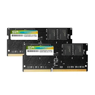 Afbeelding van Silicon Power 16GB Kit (8GBx2) DDR4 DRAM 2400MHz (PC4 19200) 260 Pin 1.2V CL17 Non ECC Unbuffered SODIMM Laptop Memory