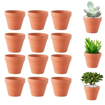 Afbeelding van 12 StuksTerracottaKlei Potten, Met Drainage Gat Terra Cotta Potten Sappige Cactus Kwekerij Pot, Voor Planten Ambachten Bruiloft Gunst, Diy Ambachtelijke Projecten