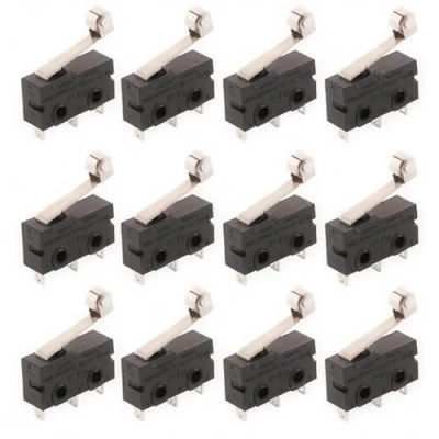 Afbeelding van CESFONJER mini microschakelaar roller hendel arm SPDT eindschakelaar Snap actie veel 12 stuks