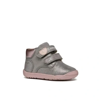 Afbeelding van Geox Sneakers hoog Grey/rose voor kinderen, Maat: 23, Leer/ synthetisch