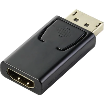 Afbeelding van Renkforce RF 5506962 DisplayPort / HDMI Adapter [1x stekker 1x bus] Zwart Vergulde steekcontacten