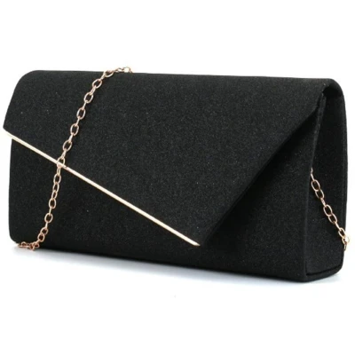 Afbeelding van TOFBS Dames Clutch Chain Bag Elegante Envelop Tas Avondtas Crossbody Kleine Handtas Voor Bruiloft Feest Banket Vakantie Bruidstas Zwart