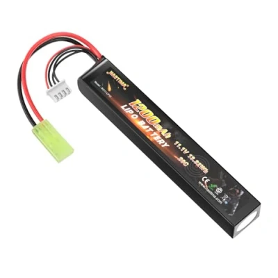 Afbeelding van NASTIMA 11,1 V 1200 mAh Airsoft Stick accu, 3S 20C LiPo accu compatibel met Mini Tamiya stekker voor Guns AK47, MP5K, MP5, Scar, M249, AUG, AEG