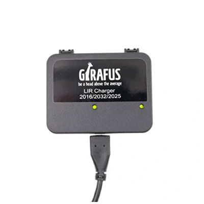Afbeelding van Girafus knoopceloplader voor LIR 2032 2025 2016 batterijen (deze vervangen de CR2032 CR2025 CR2016 knoopcellen) USB Batterijlader zonder