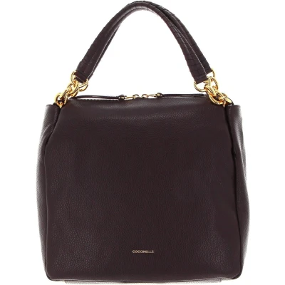 Afbeelding van Coccinelle Leren Handtas Schoudertas Maelody Handbag Darkbrown Donkerbruin