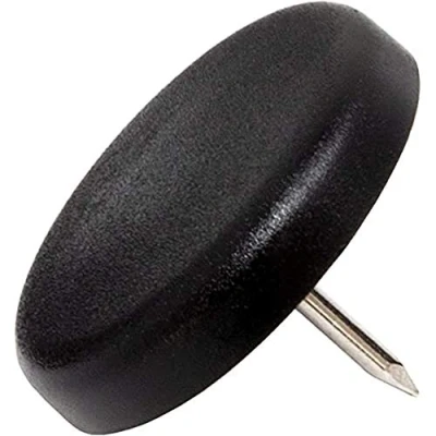 Afbeelding van Adsamm® / 32 x kunststof glijders met spijker/zwart/Ø 30 mm/rond/meubelglijders spijker/meubel en vloerglijders