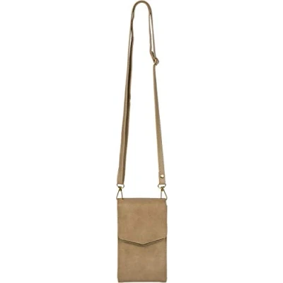 Afbeelding van styleBREAKER Dames Mini Tas schoudertas, met metalen detail op de cover, gsm zakje, handtas 02012353, Kleur:Lichtbruin