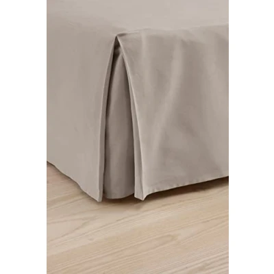 Afbeelding van Jotex Colour bedrok 100% hoogwaardig biologisch katoen bedrok, hoogte 45 cm grijsbeige, 90 x 200