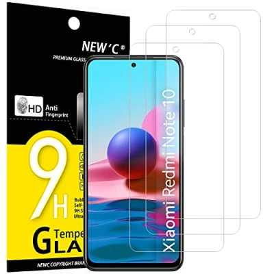 Afbeelding van NEW&#039;C 3 Stuks, Screen Protector voor Xiaomi Redmi Note 10, 10 5G, Gehard Glass Schermbeschermer Film 0.33 mm ultra transparant, resistent