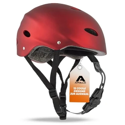 Afbeelding van Apollo Skate Helm Fietshelm Verstelbare Skateboard, Scooter, BMX Helm, met Verstelwiel Geschikt voor Kinderen, Volwassenen, in Verschillende Maten en Kleuren