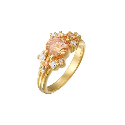 Afbeelding van Elli Cocktail Statement Ring goldcoloured, Dames, Maat: 54, Gold coloured