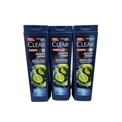 Afbeelding van 6 x Clear Men anti ebo shampoo roos met citroenextracten voor vet haar flessen van 225 ml