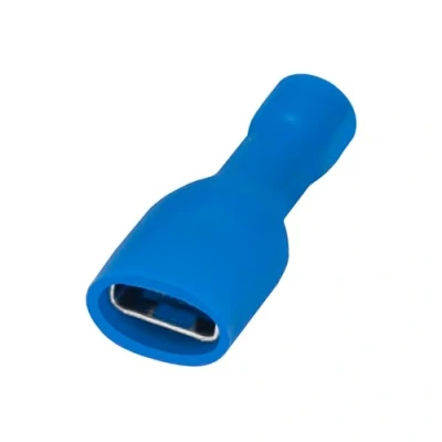 Afbeelding van Heschen Vrouwelijke Quick Disconnects Vinyl Volledig Geïsoleerde 6,3x0,8 mm Kabelterminal voor 1,5 2,5 mm² (16 14 AWG) Blauw 100 stuks