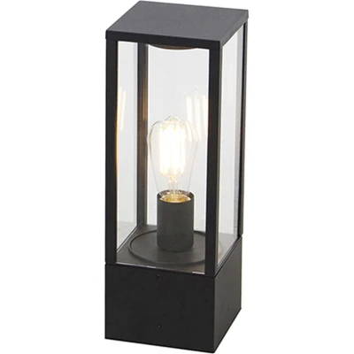 Afbeelding van QAZQA Industriële staande buitenlamp zwart 40 cm IP44 Charlois