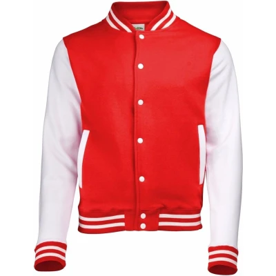 Afbeelding van Rood met wit college jacket voor heren XL
