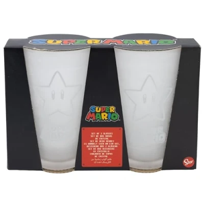 Afbeelding van Super Mario glazen 2 stuks 490ml