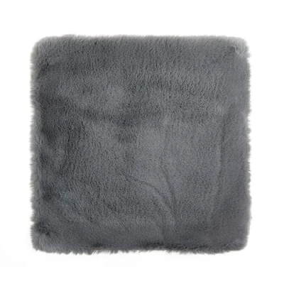 Afbeelding van LUXOR living zitkussen Coste kunstbont stoelkussen als decoratie woonkamer of gezellig stoel decoratief kussen 40 x cm vierkant antraciet set van 4